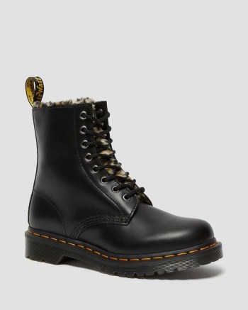 Dr Martens 1460 Serena Leopard Faux Fur Lined Lifestyle Topanky Damske Tmavo Siva Hnede Čierne | 0245-ELVNU
